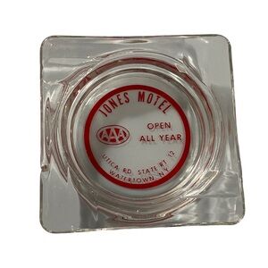 Vintage Jones Motel Glass Ashtray - Watertown NY